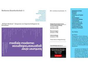 Muthesius Kunsthochschule's official website homepage screenshot
