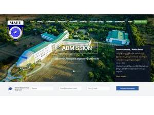 Myanmar Aerospace Engineering University's official website homepage screenshot