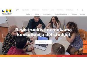 Mykolas Romeris University's official website homepage screenshot