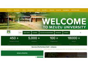 Mzuzu University's official website homepage screenshot