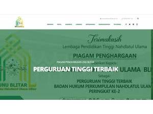 Nahdlatul Ulama University of Blitar's official website homepage screenshot