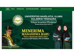 Nahdlatul Ulama University of Southeast Sulawesi's official website homepage screenshot