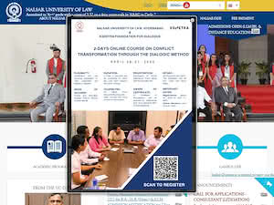 NALSAR University of Law's official website homepage screenshot
