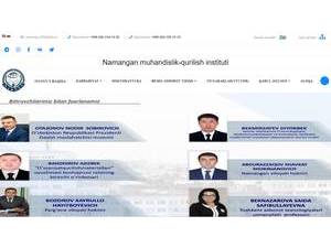 Namangan Engineering Construction Institute's official website homepage screenshot