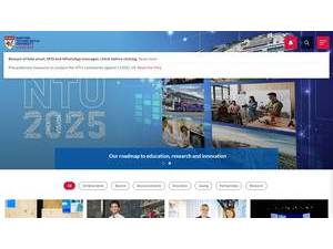 Nanyang Technological University's official website homepage screenshot