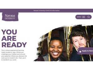 Naropa University's official website homepage screenshot