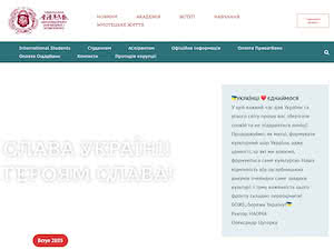 National Academy of Visual Arts and Architecture's official website homepage screenshot