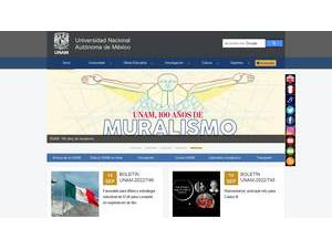 National Autonomous University of Mexico's official website homepage screenshot