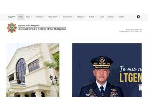 National Defense College of the Philippines's official website homepage screenshot