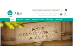 National Graduate School of Chemistry, Paris's official website homepage screenshot