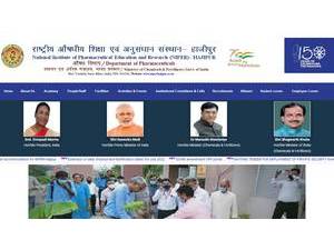 National Institute of Pharmaceutical Education and Research, Hajipur's official website homepage screenshot