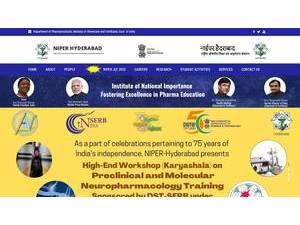 National Institute of Pharmaceutical Education and Research, Hyderabad's official website homepage screenshot
