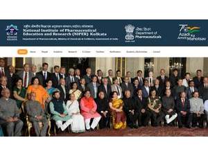 National Institute of Pharmaceutical Education and Research, Kolkata's official website homepage screenshot