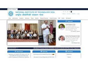 National Institute of Technology, Goa's official website homepage screenshot