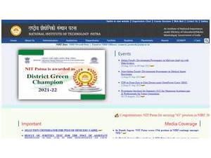 National Institute of Technology, Patna's official website homepage screenshot