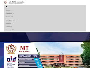 National Institute of Technology, Rourkela's official website homepage screenshot