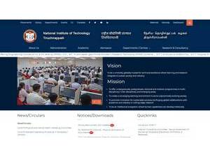 National Institute of Technology, Tiruchirappalli's official website homepage screenshot
