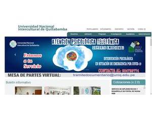 National Intercultural University of Quillabamba's official website homepage screenshot