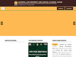 National Law University and Judicial Academy's official website homepage screenshot
