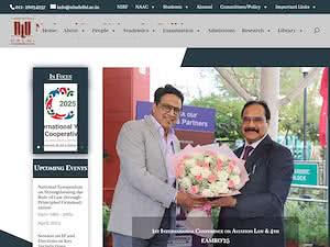 National Law University, Delhi's official website homepage screenshot