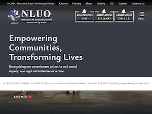 National Law University Odisha's official website homepage screenshot