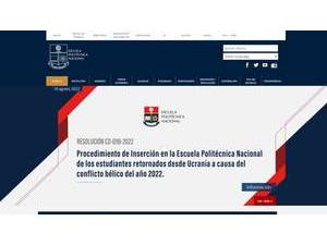 National Polytechnic School, Ecuador's official website homepage screenshot