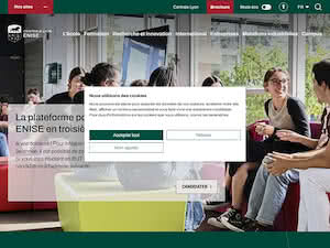National School of Engineering, Saint-Etienne's official website homepage screenshot