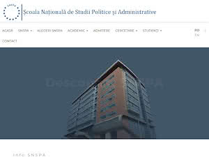 National School of Political Studies and Public Administration's official website homepage screenshot