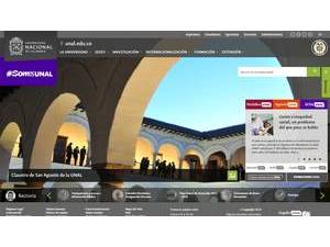 National University of Colombia's official website homepage screenshot