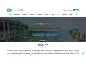 National University of Computer and Emerging Sciences's official website homepage screenshot
