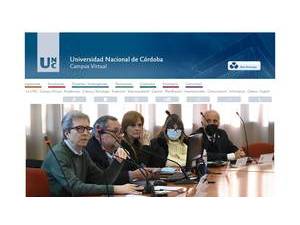 National University of Córdoba's official website homepage screenshot