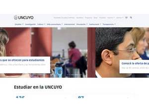 National University of Cuyo's official website homepage screenshot