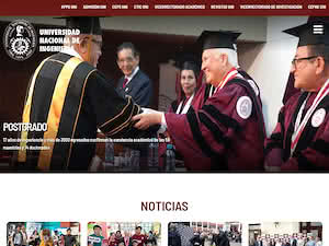 National University of Engineering, Peru's official website homepage screenshot