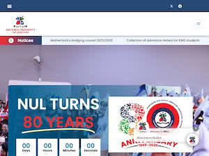 National University of Lesotho's official website homepage screenshot