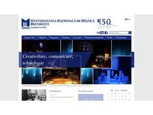 National University of Music Bucharest's official website homepage screenshot