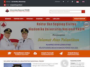 National University of Pasim's official website homepage screenshot
