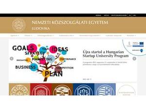 National University of Public Service's official website homepage screenshot