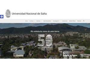 National University of Salta's official website homepage screenshot