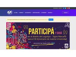 National University of San Luis's official website homepage screenshot