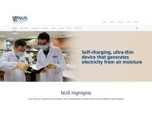 National University of Singapore's official website homepage screenshot