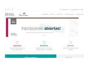 National University of the Comechingones's official website homepage screenshot