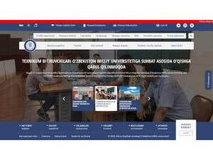 National University of Uzbekistan's official website homepage screenshot