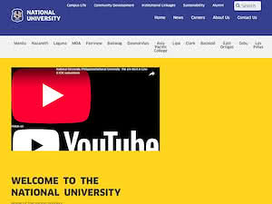 National University, Philippines's official website homepage screenshot