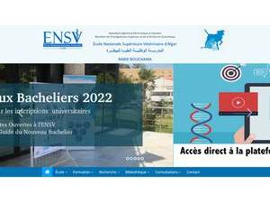 National Veterinary School of Algiers's official website homepage screenshot