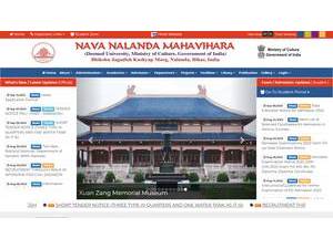 Nava Nalanda Mahavihara University's official website homepage screenshot