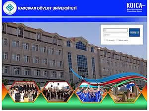 Naxçıvan Dövlət Universiteti's official website homepage screenshot