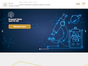 Nazarbayev University's official website homepage screenshot