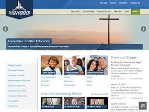 Nazarene Bible College's official website homepage screenshot