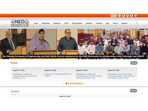 NED University of Engineering and Technology's official website homepage screenshot