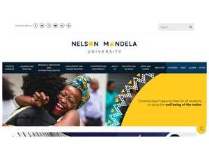 Nelson Mandela University's official website homepage screenshot